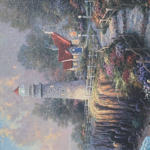 Signed Thomas Kinkade The Light of Peace Canvas With Certificate of Authenticity - Picture 9 of 17